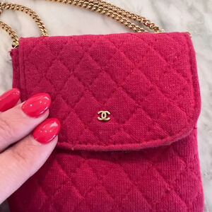 Chanel  Quilted Red Nano Flap Mini Micro Chain Bag - VINTAGE AUTHENTICATED